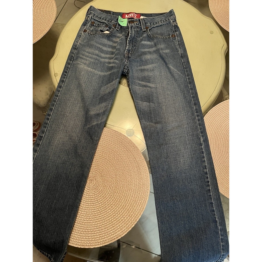 Levis Redtab 514 Men 27x27 Medium Wash Faded Slim Straight Blue‎ Denim Jeans